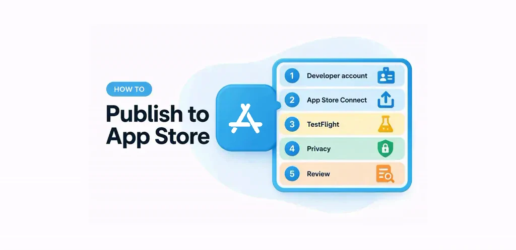 App Store：在应用提交流程旁，一个蓝色立体瓷砖内的徽标