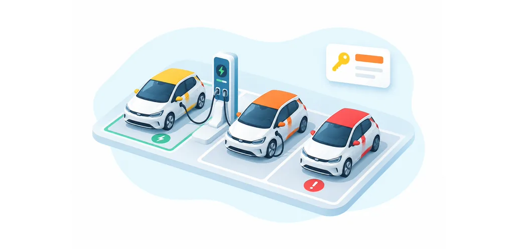 Recharge des véhicules électriques d'une flotte de location dans une agence de location