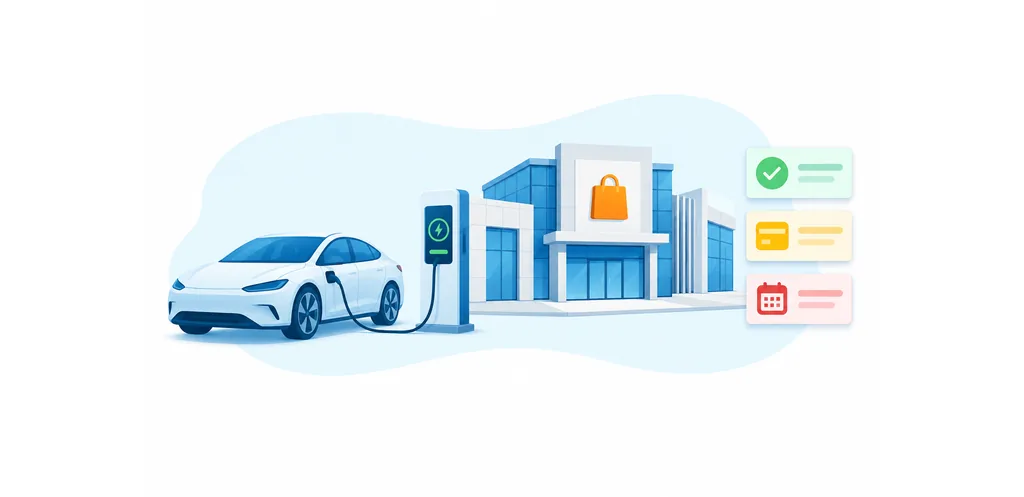 Recharge de véhicules électriques dans un centre commercial moderne