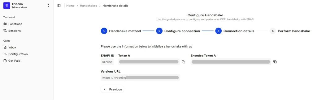 Schritt 1: ENAPI Roaming Hub Handshake