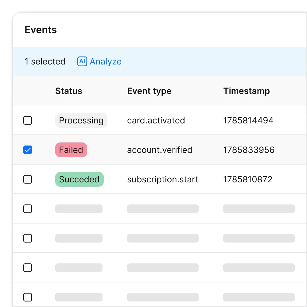 tridens api first react to changes with business events