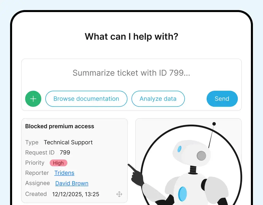 Tridens Monetization Service Desk with AI-Driven support and automation