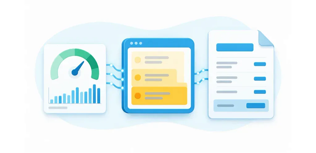 Connected usage meter, pricing tiers and invoice illustrating usage-based billing.