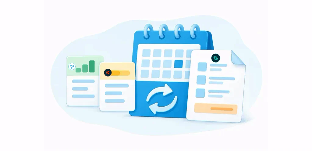 Recurring billing illustration with Zuora, Tridens, and Chargebee logos